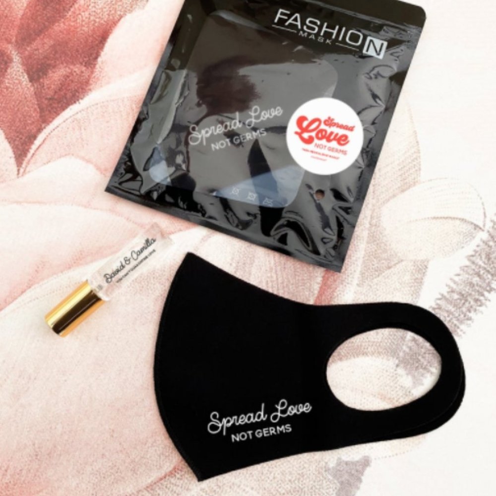 NWT Black Fashion Mask - Spread Love Not Germs